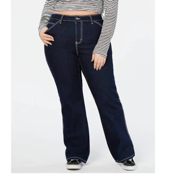 DICKIES RELAXED FIT CARPENTER Dark JEANS Juniors Grunge Skater Work Pants - Picture 1 of 13